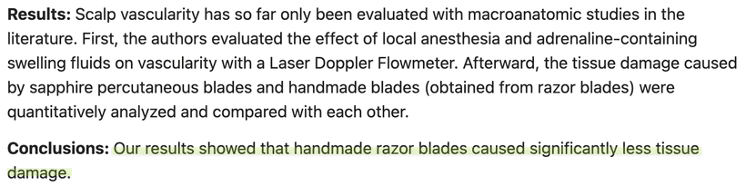 transplant blade result